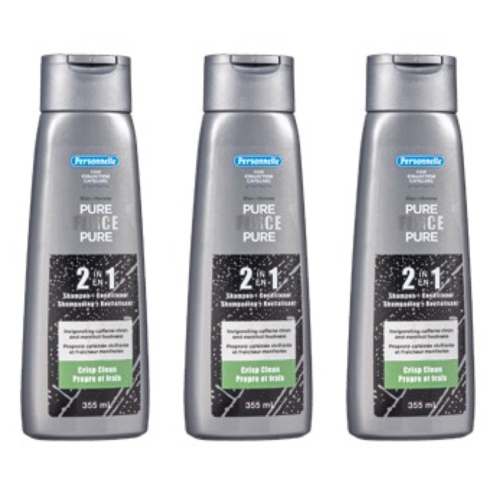 PERSONNELLE PURE FORCE 2 IN 1 SHAMPOO + CONDITIONER X3 - BRAND NEW